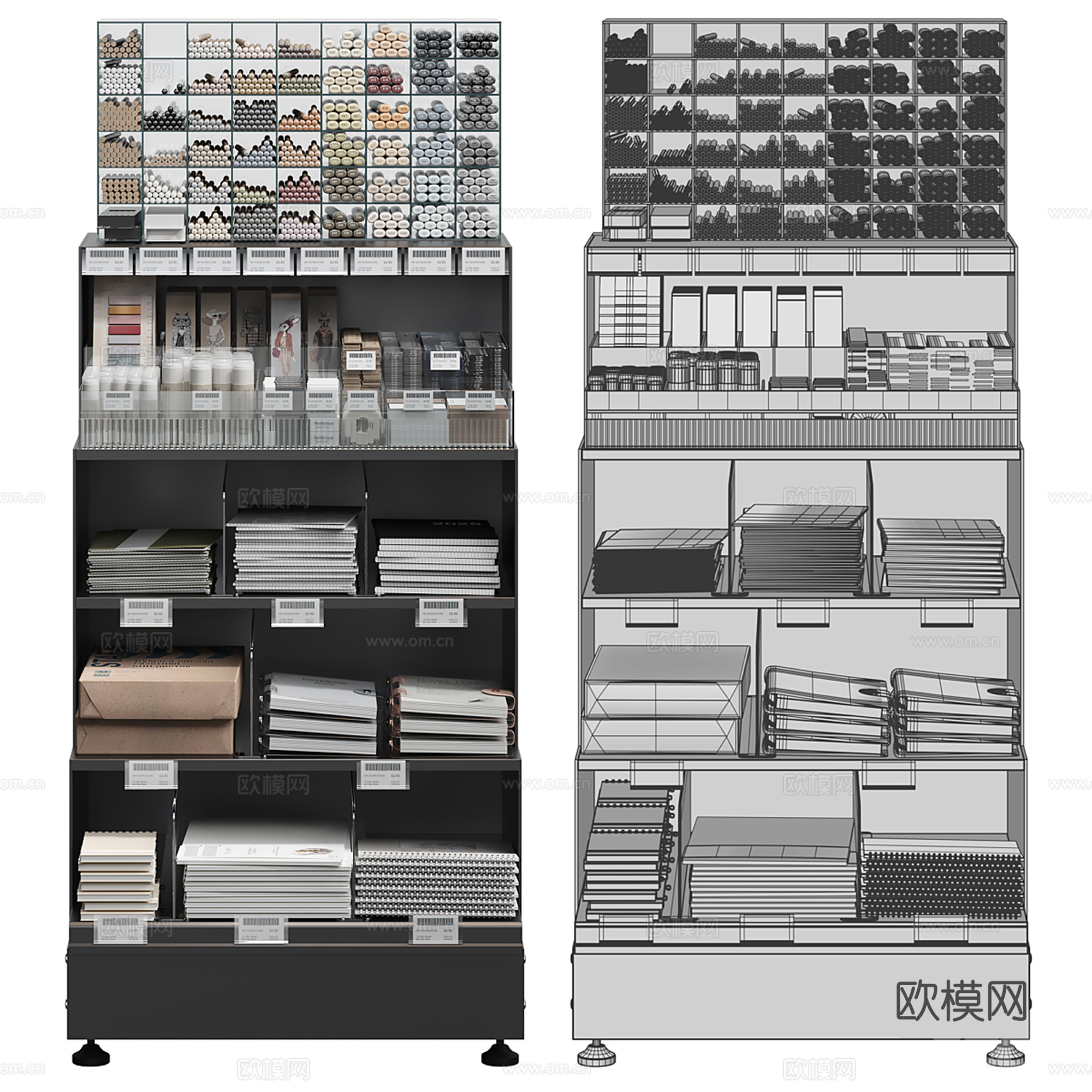 文具展柜 文具集合su模型