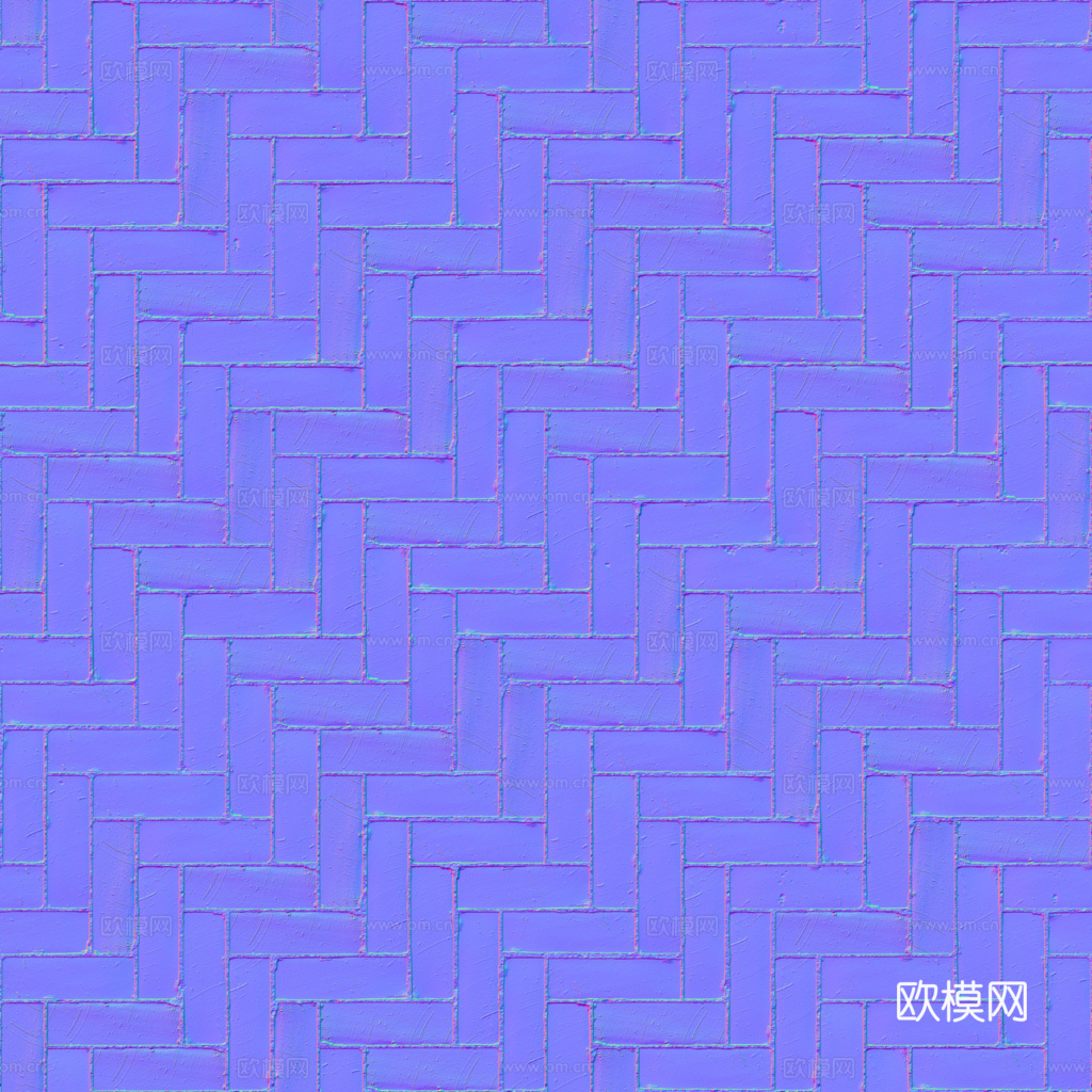 无缝青砖户外砖铺路石铺路砖 PBR材质贴图 1k