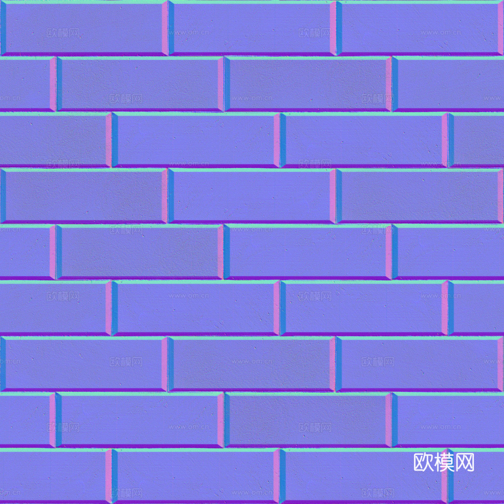 无缝灰色砖墙砖地 PBR材质贴图 1k