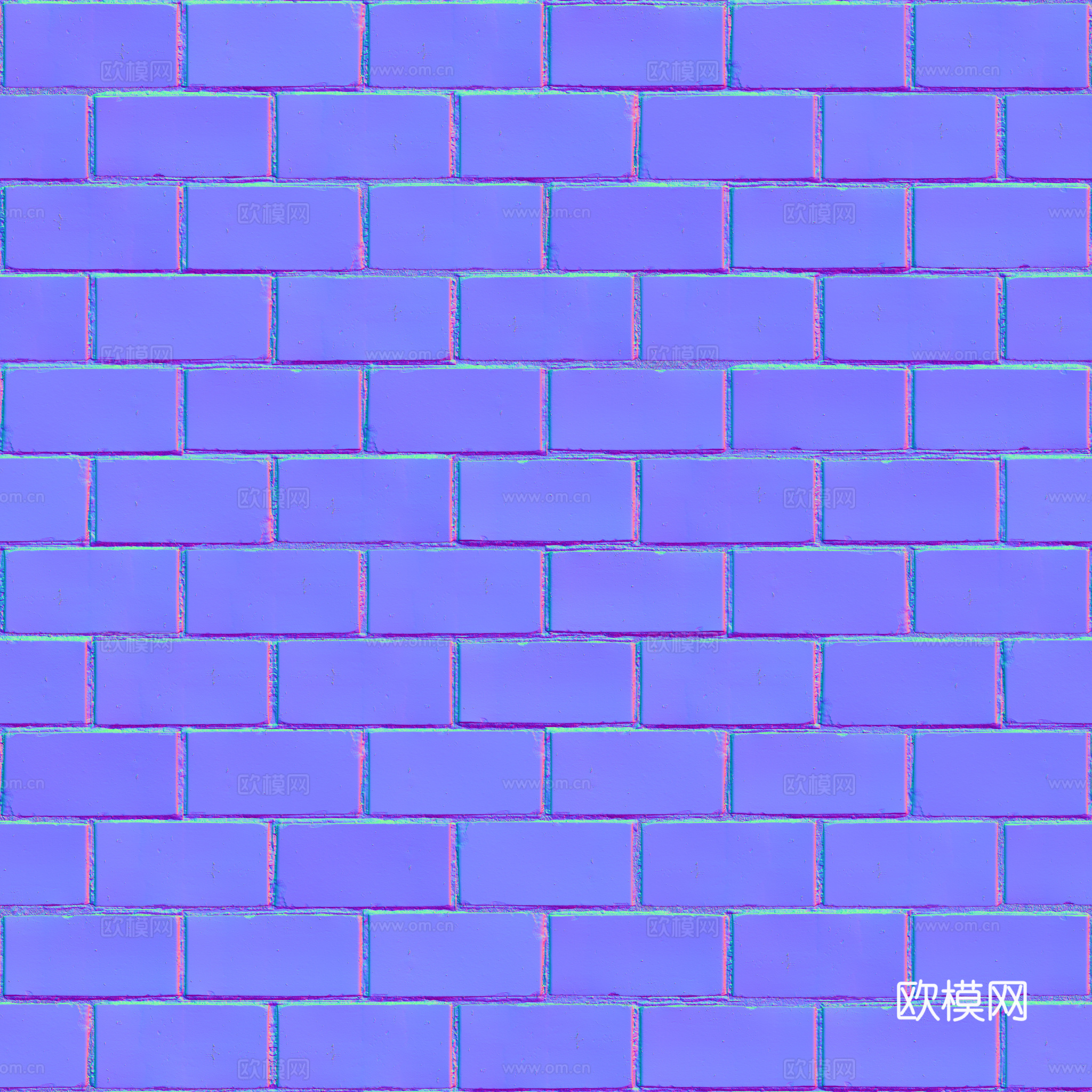 无缝老旧红砖砖墙砖地 PBR材质贴图 2k