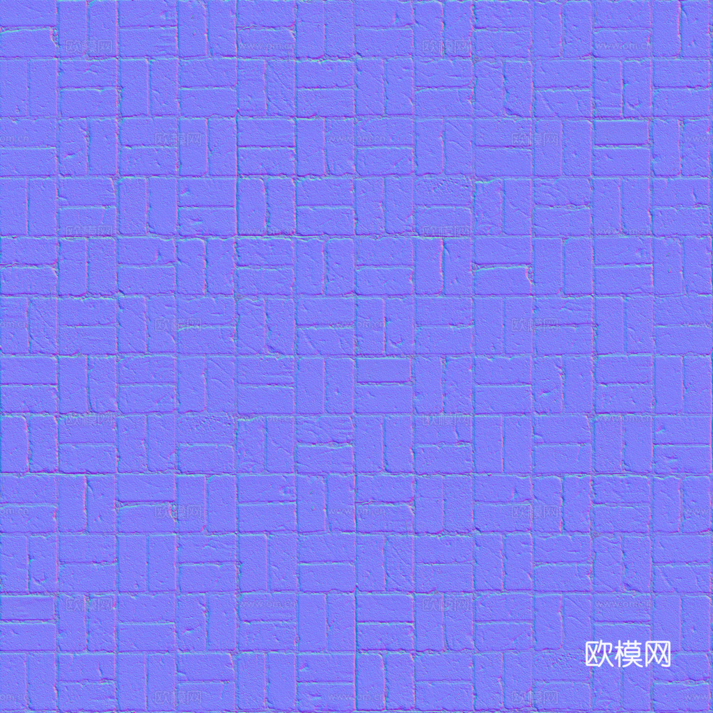 无缝水泥砖户外砖铺路石铺路砖 PBR材质贴图 1k