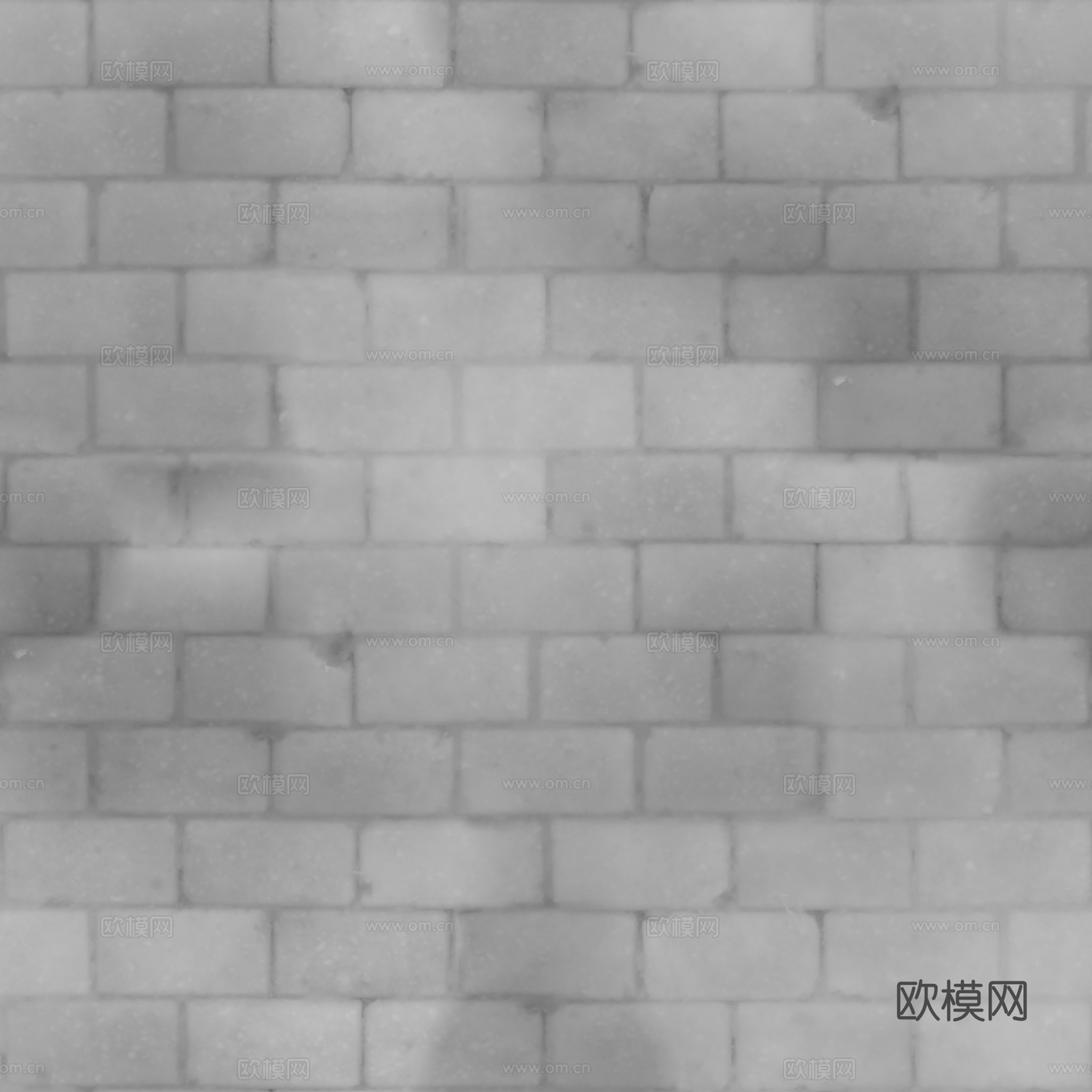 无缝灰色户外砖铺路石铺路砖 PBR材质贴图 2k