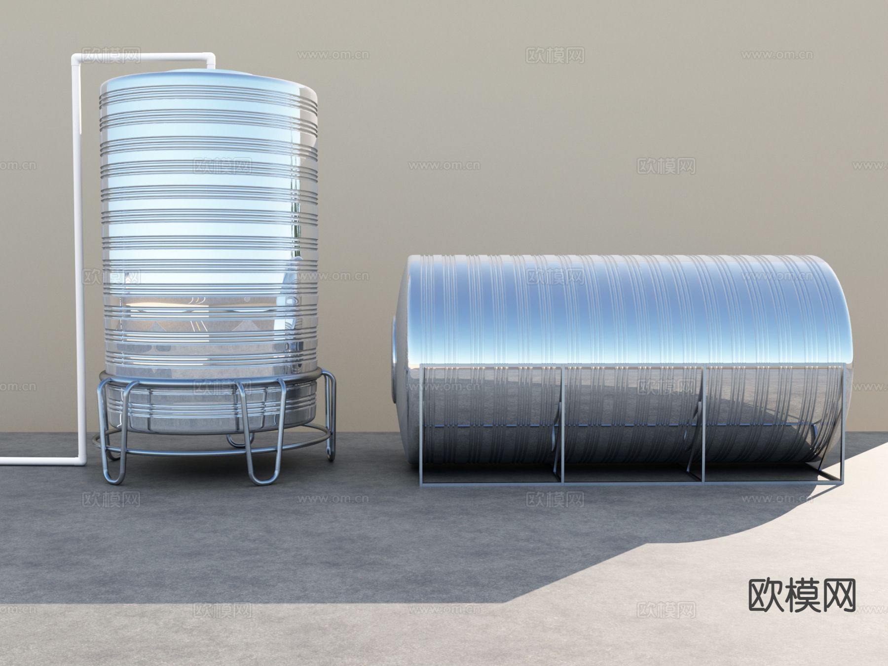 不锈钢蓄水桶 储水桶 储水塔3d模型下载
