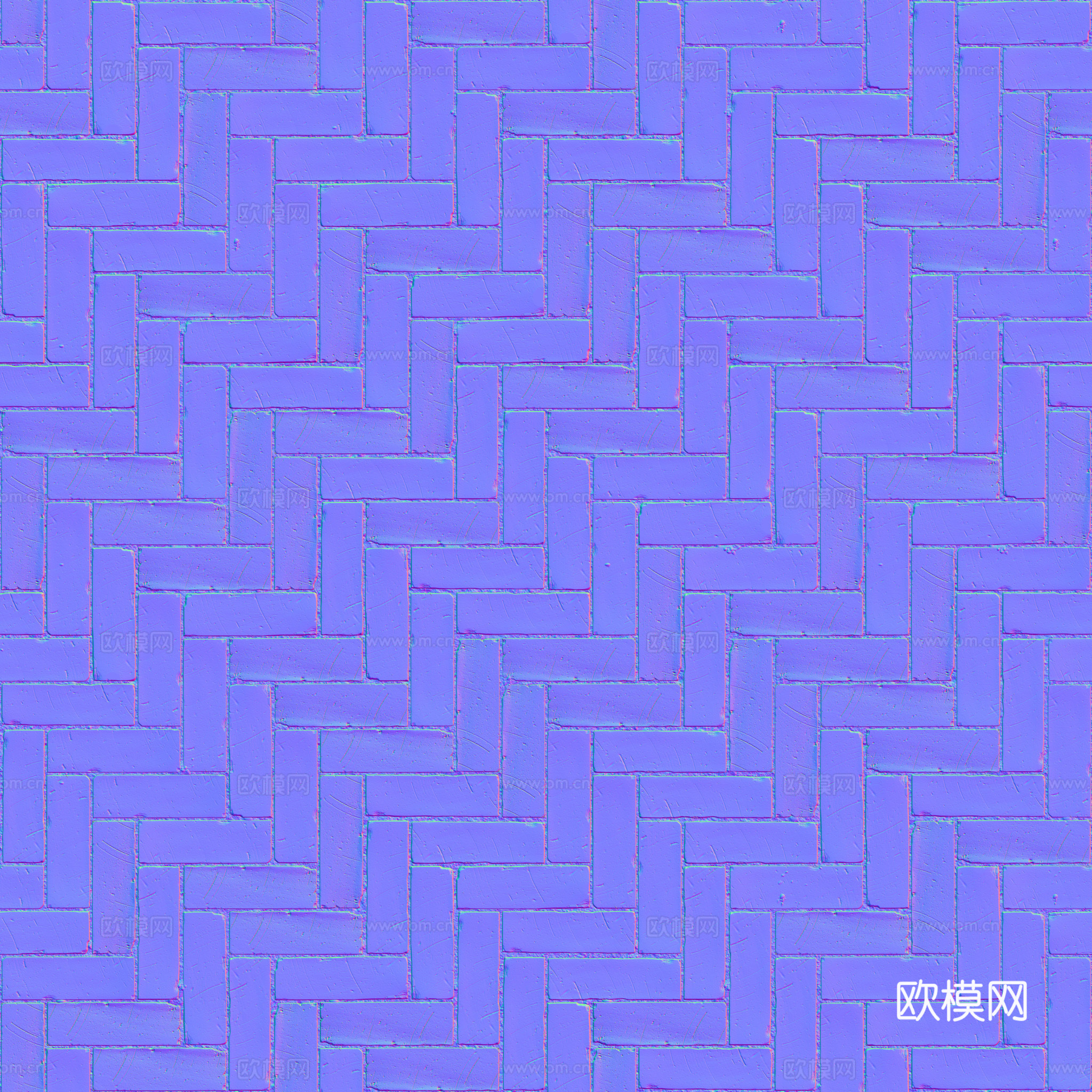 无缝青砖户外砖铺路石铺路砖 PBR材质贴图 2k