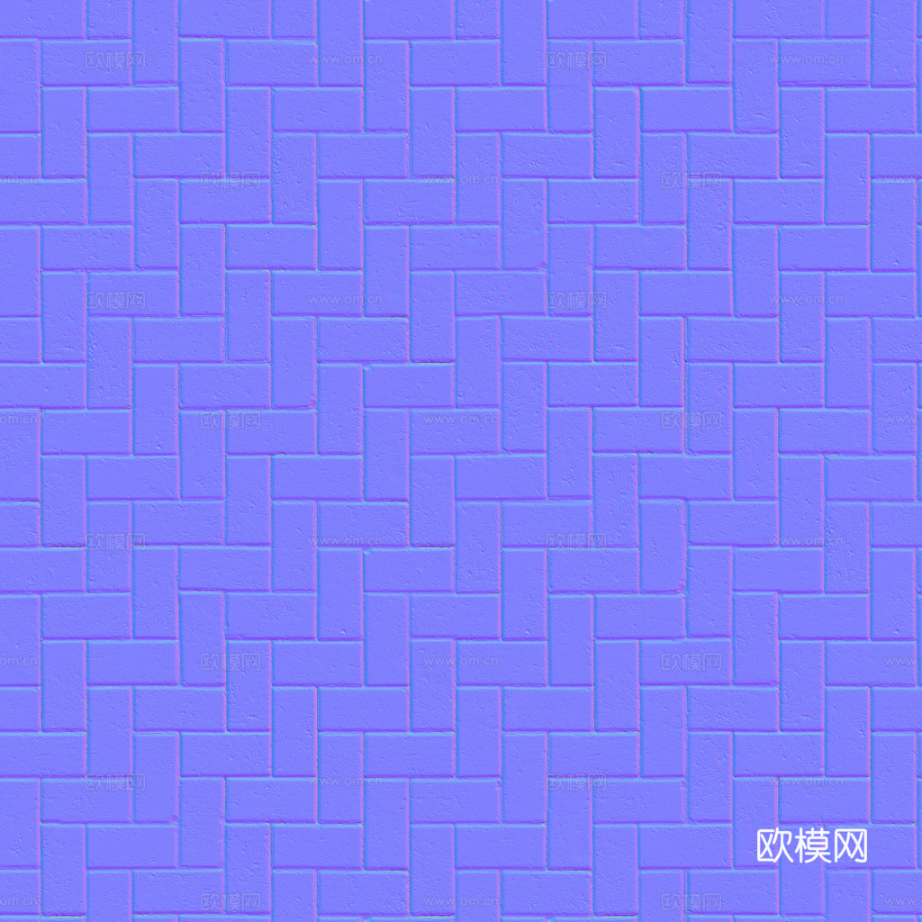 无缝土色水泥砖户外砖铺路石铺路砖 PBR材质贴图 1k
