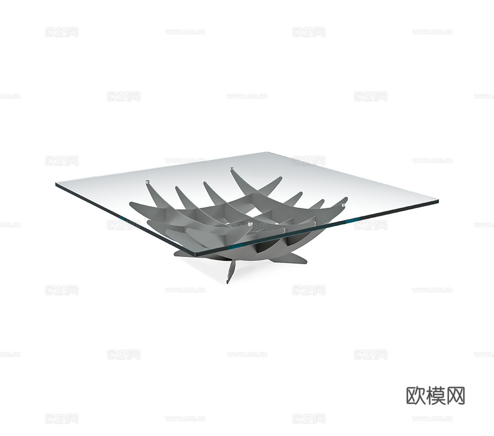 Cattelan Italia 意式玻璃茶几3d模型下载