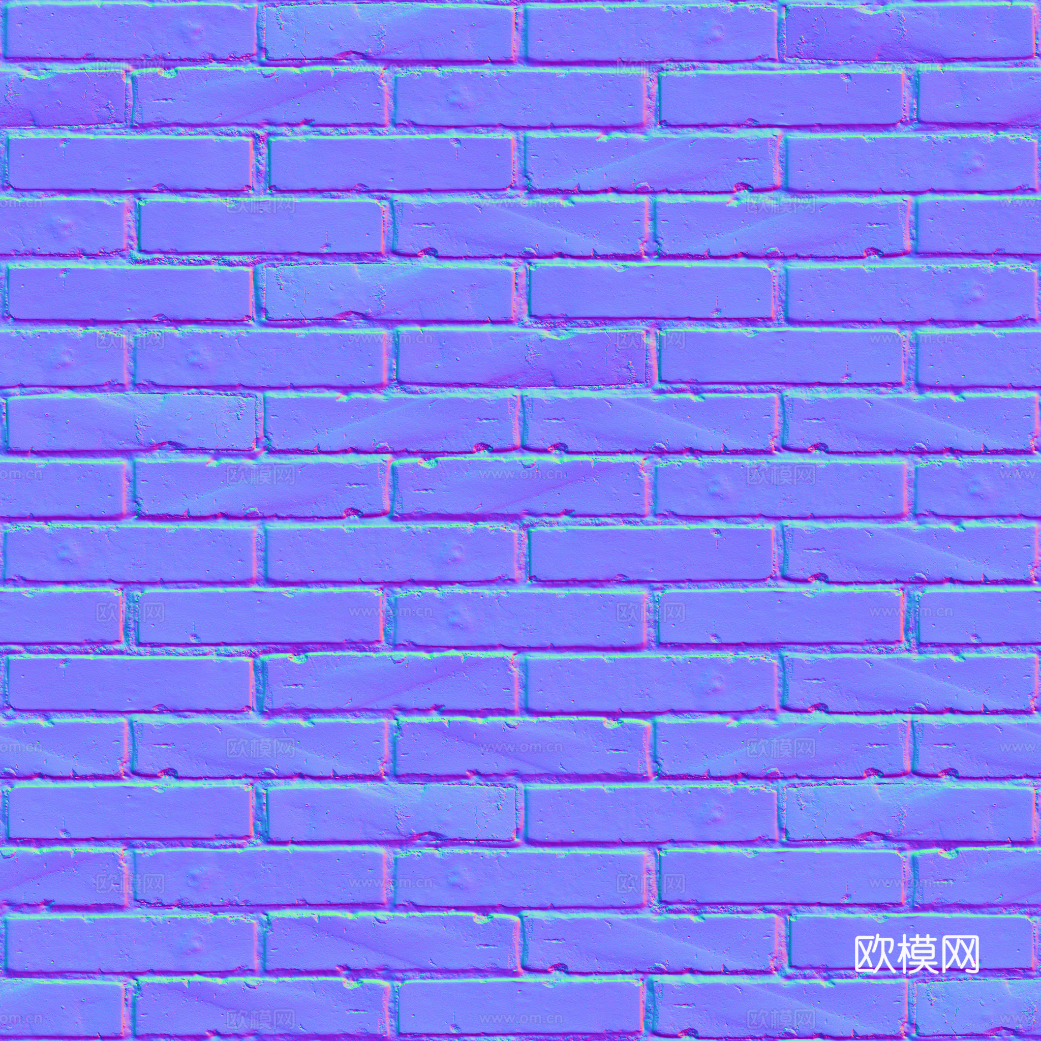 无缝老旧红砖砖墙 PBR材质贴图 2k