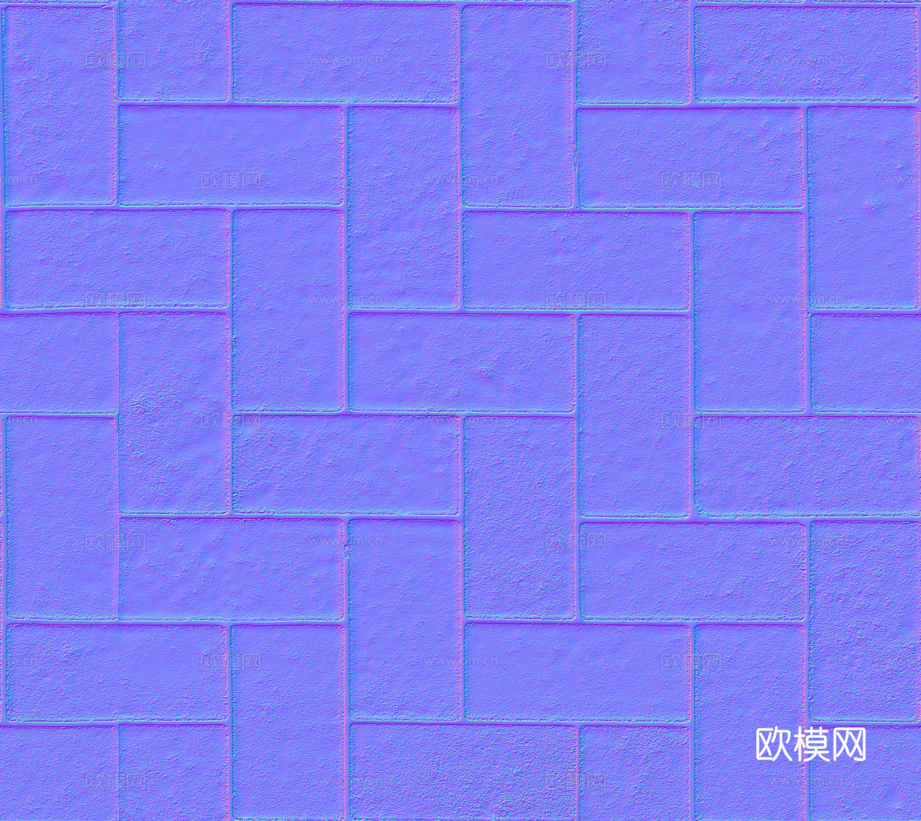 无缝青砖户外砖户外地面 PBR材质贴图 2k