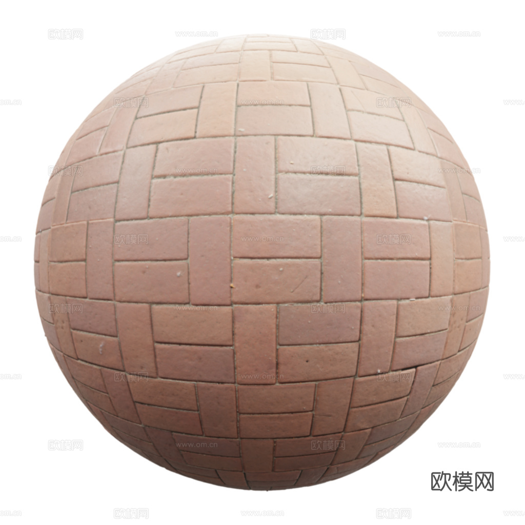 无缝红砖户外砖铺路石铺路砖 PBR材质贴图 1k