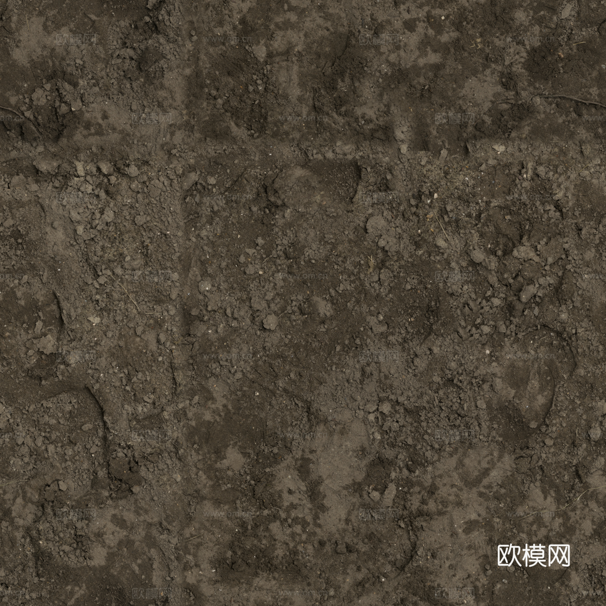 泥地土地自然地面地表 PBR材质贴图 2K