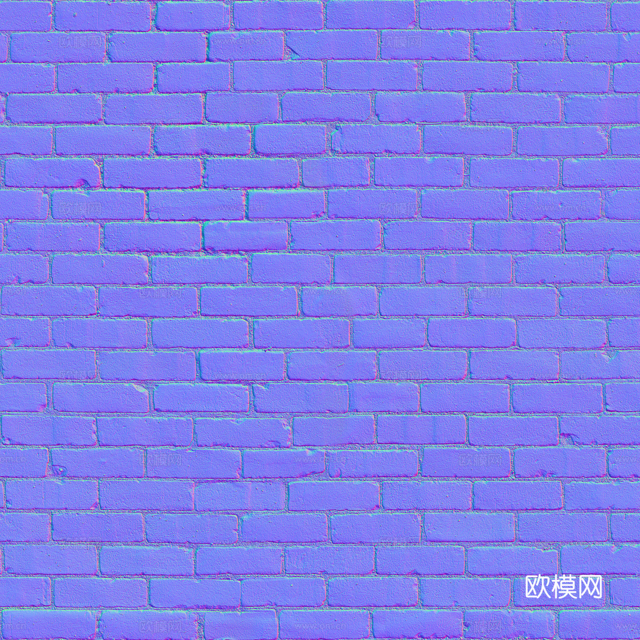 无缝老旧红砖户外砖墙砖铺路砖 PBR材质贴图 2k