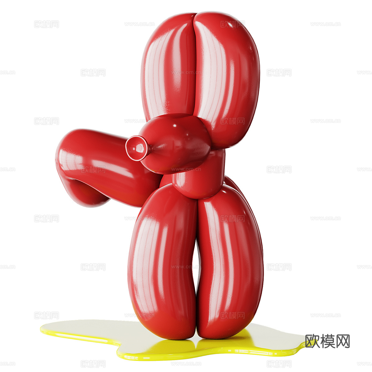 现代气球狗装饰雕塑3d模型