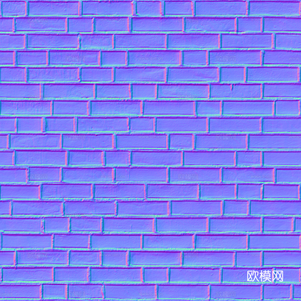 无缝红砖砖墙 PBR材质贴图 1k
