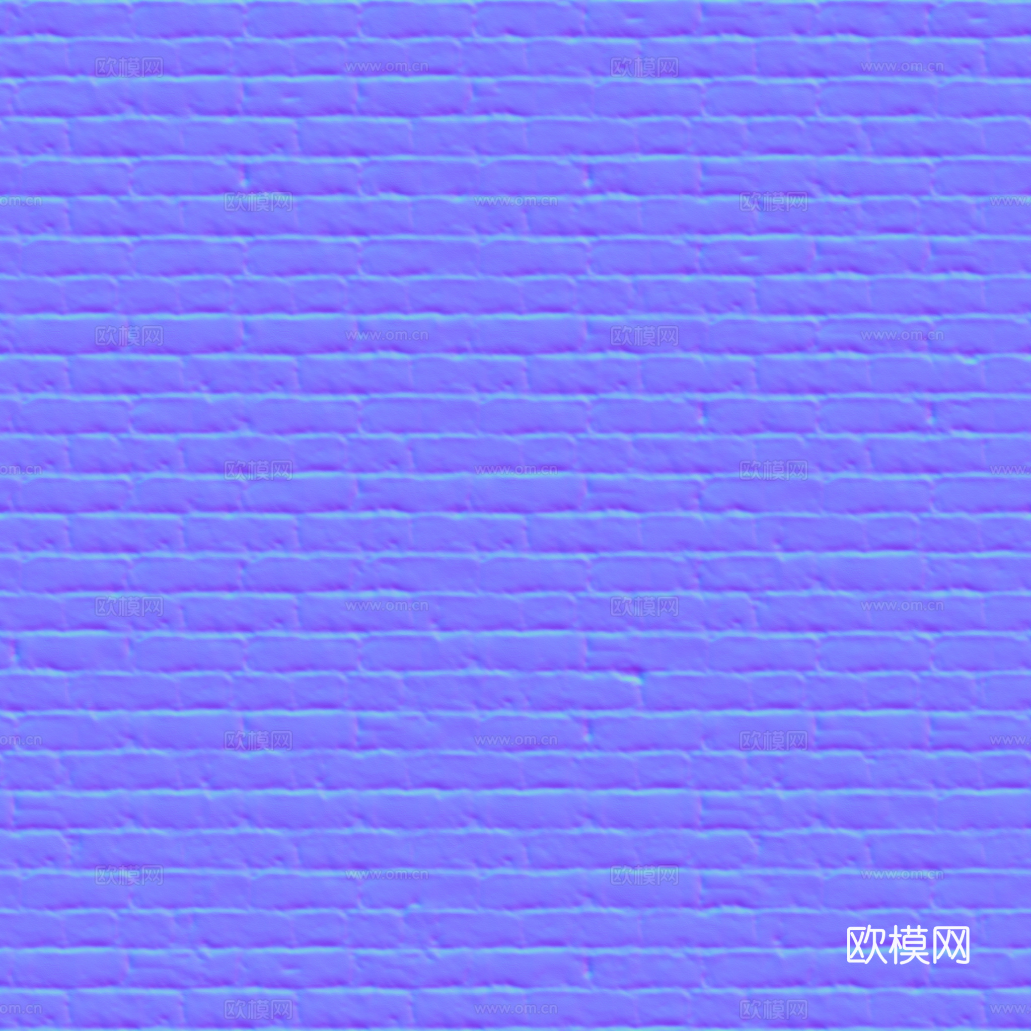 无缝白色墙砖户外砖 PBR材质贴图 2k
