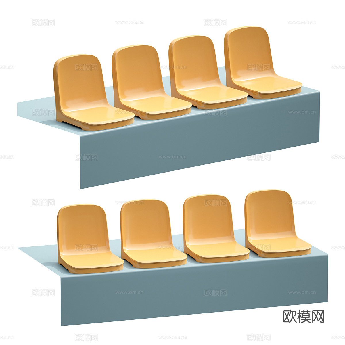 景观座椅 公共座椅 体育场座椅 观赛台连排座椅su模型