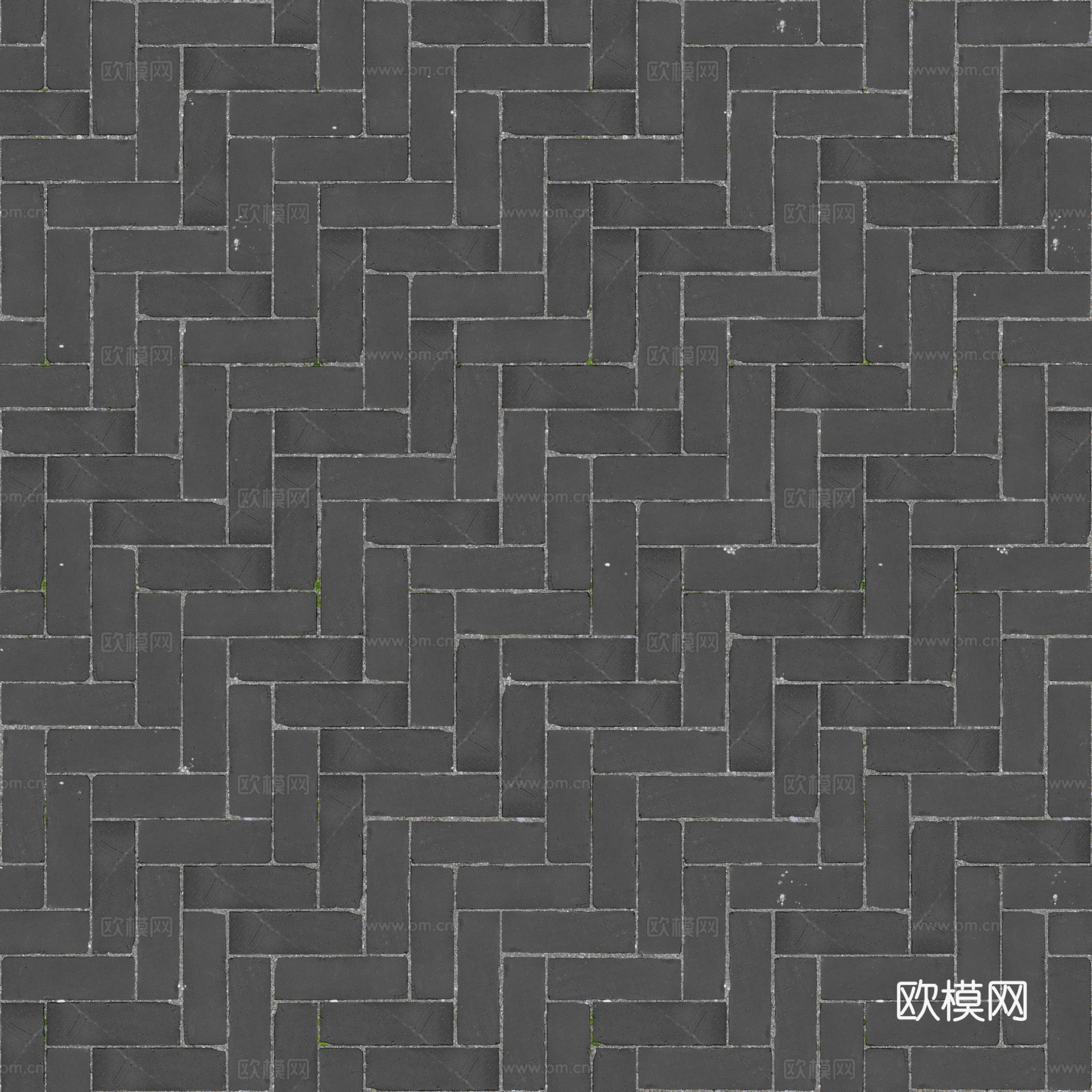 无缝青砖户外砖铺路石铺路砖 PBR材质贴图 2k