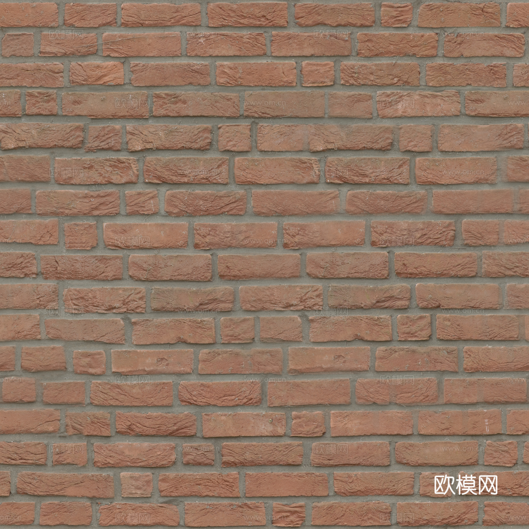 无缝红砖墙砖 PBR材质贴图 2k