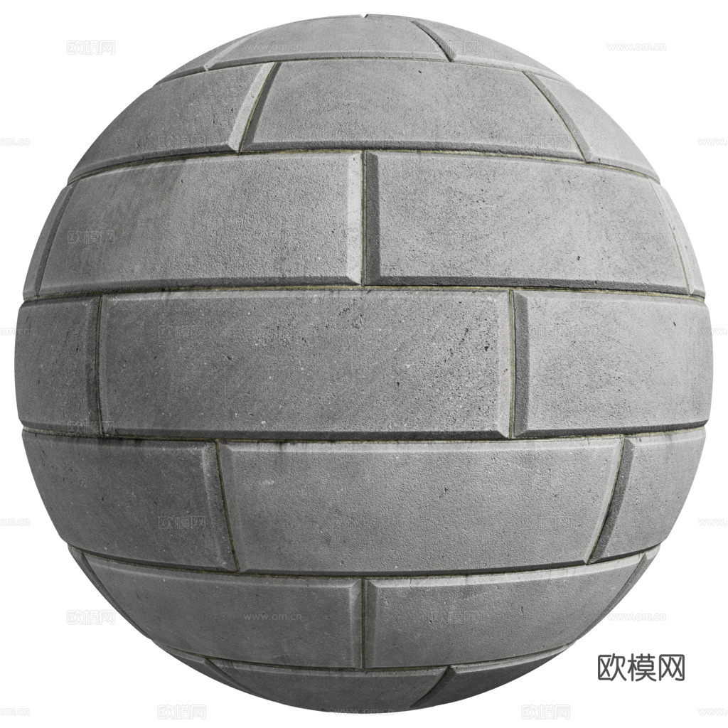 无缝灰色砖墙砖地 PBR材质贴图 2k