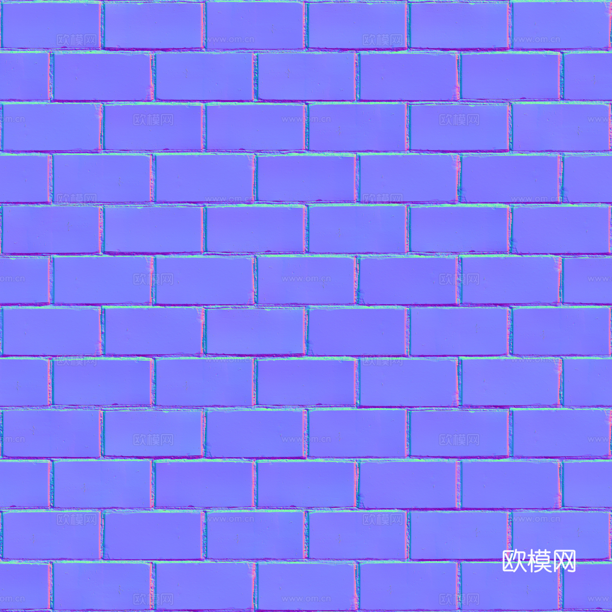 无缝红砖砖墙砖地 PBR材质贴图 2k