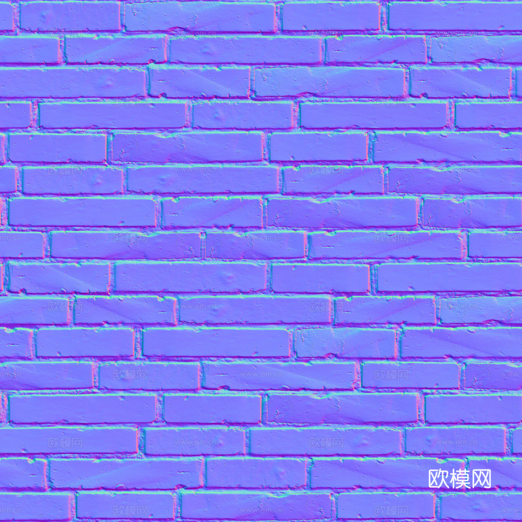 无缝灰色砖墙青砖 PBR材质贴图 1k