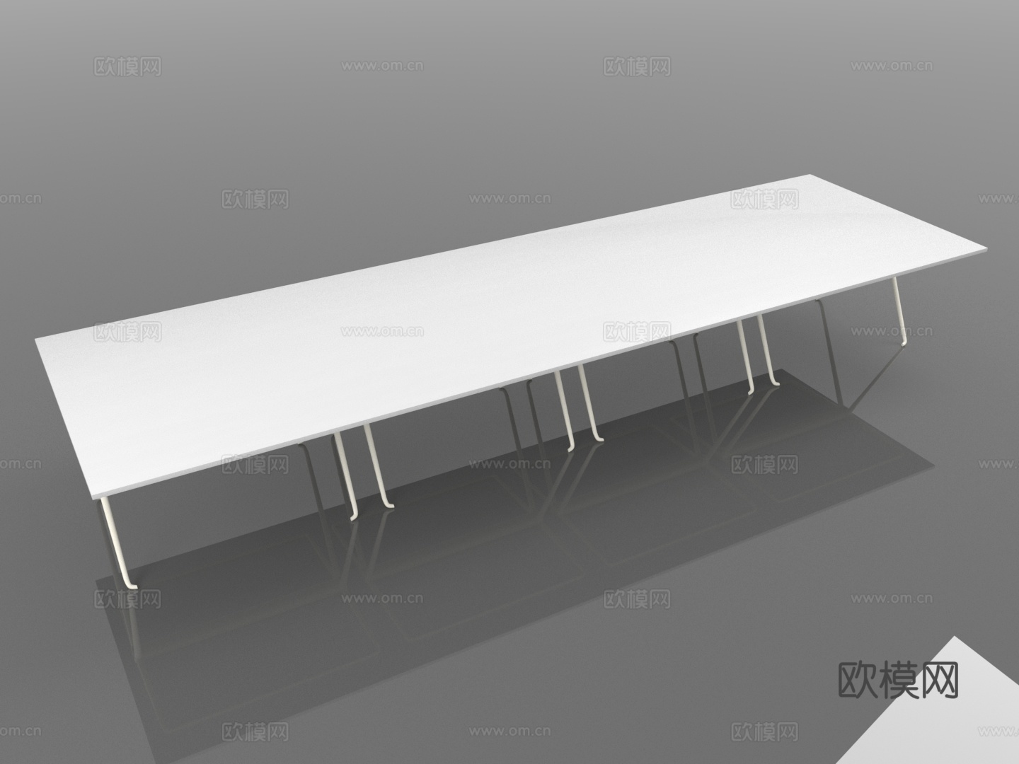 长桌 会议桌 办公桌 现代桌 简约桌3d模型下载（渲染图1）