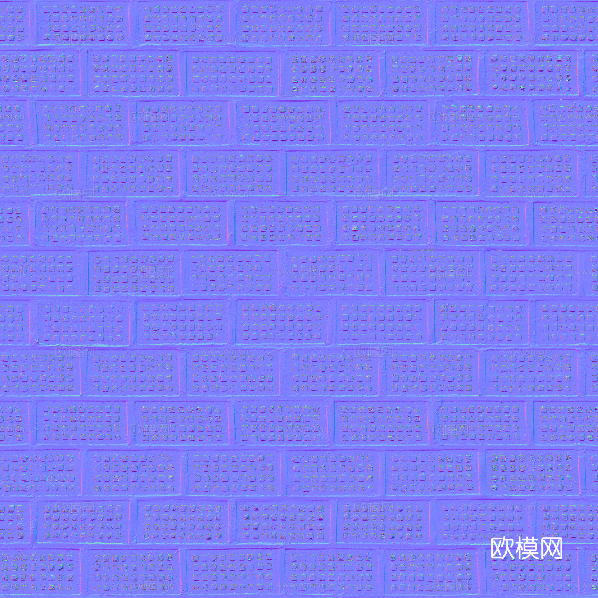 无缝红砖砖墙空心砖 PBR材质贴图 2k