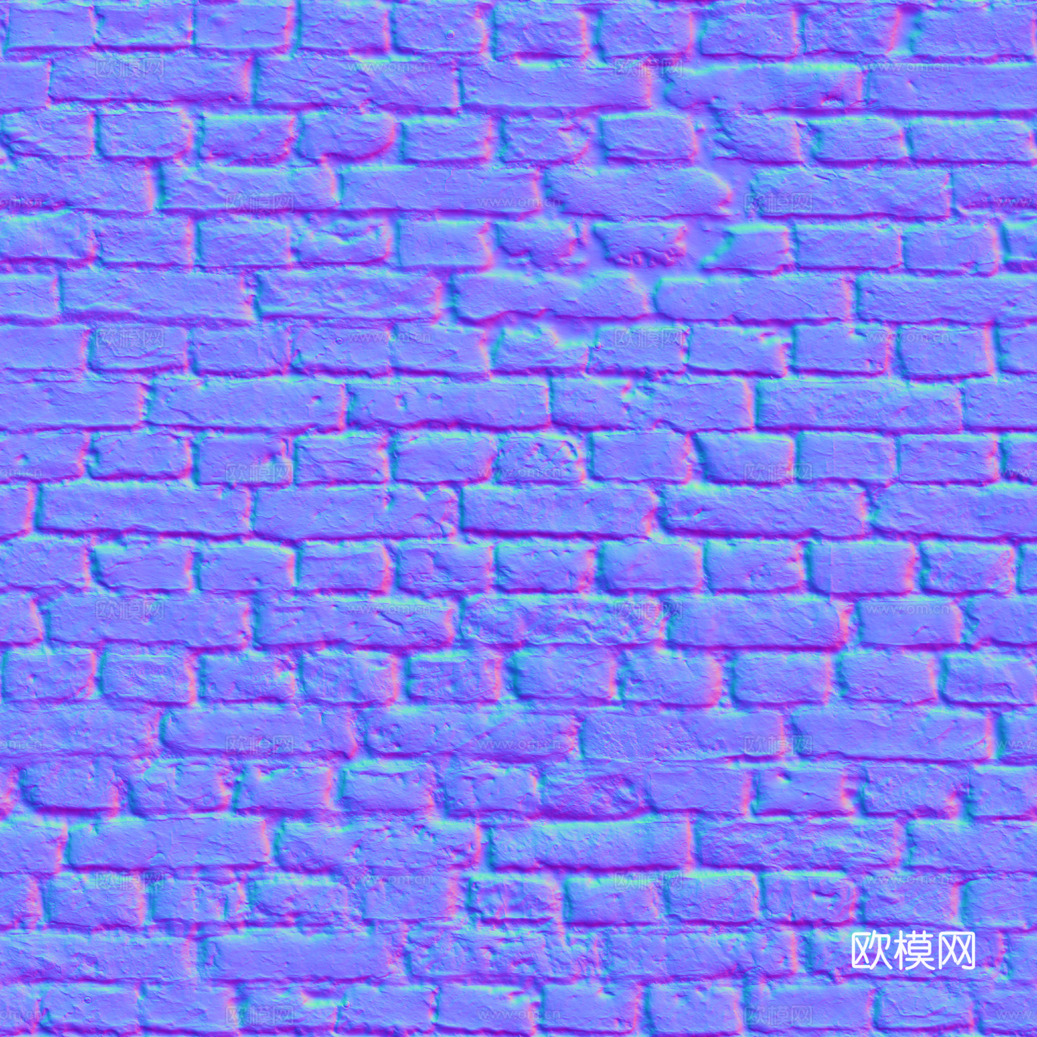 无缝破旧红砖砖墙 PBR材质贴图 2k