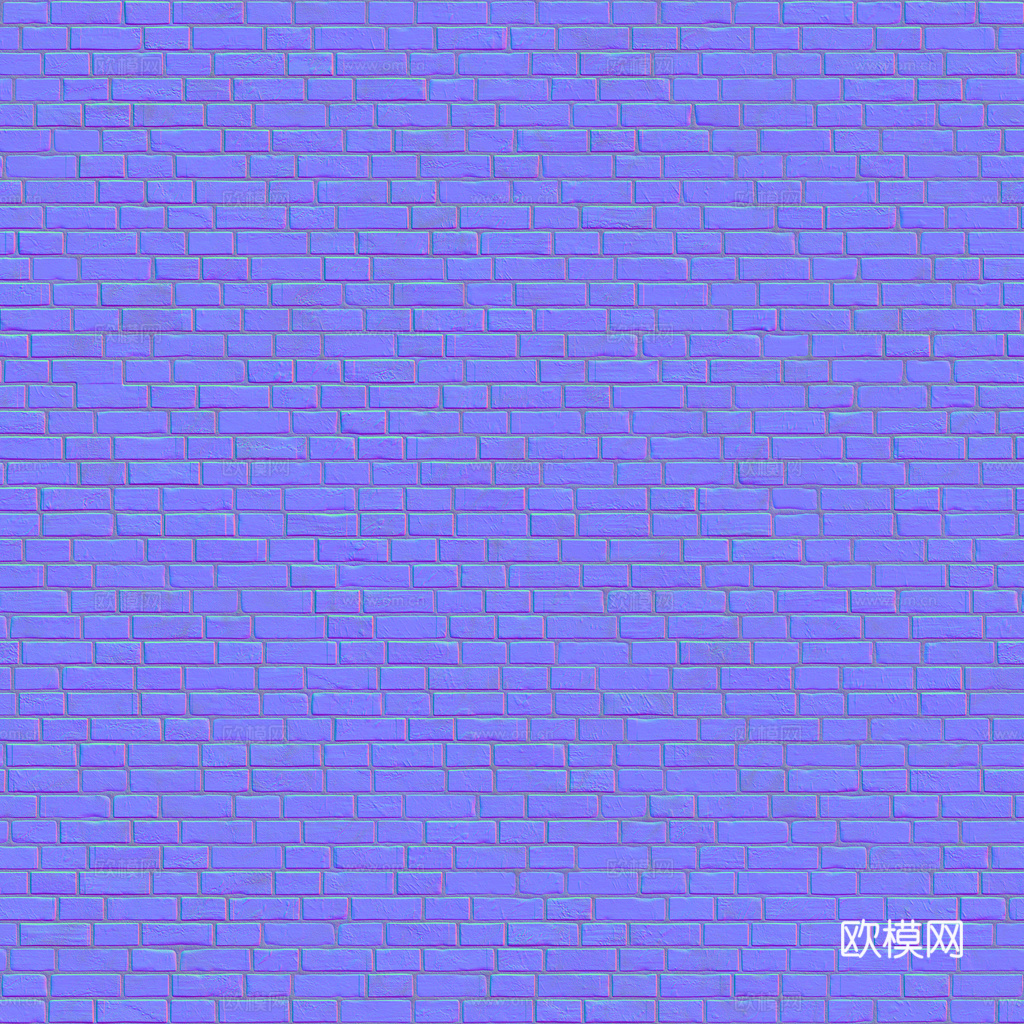 无缝红砖砖墙 PBR材质贴图 1k