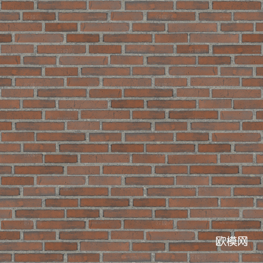 无缝红砖砖墙老旧砖墙 PBR材质贴图 1k