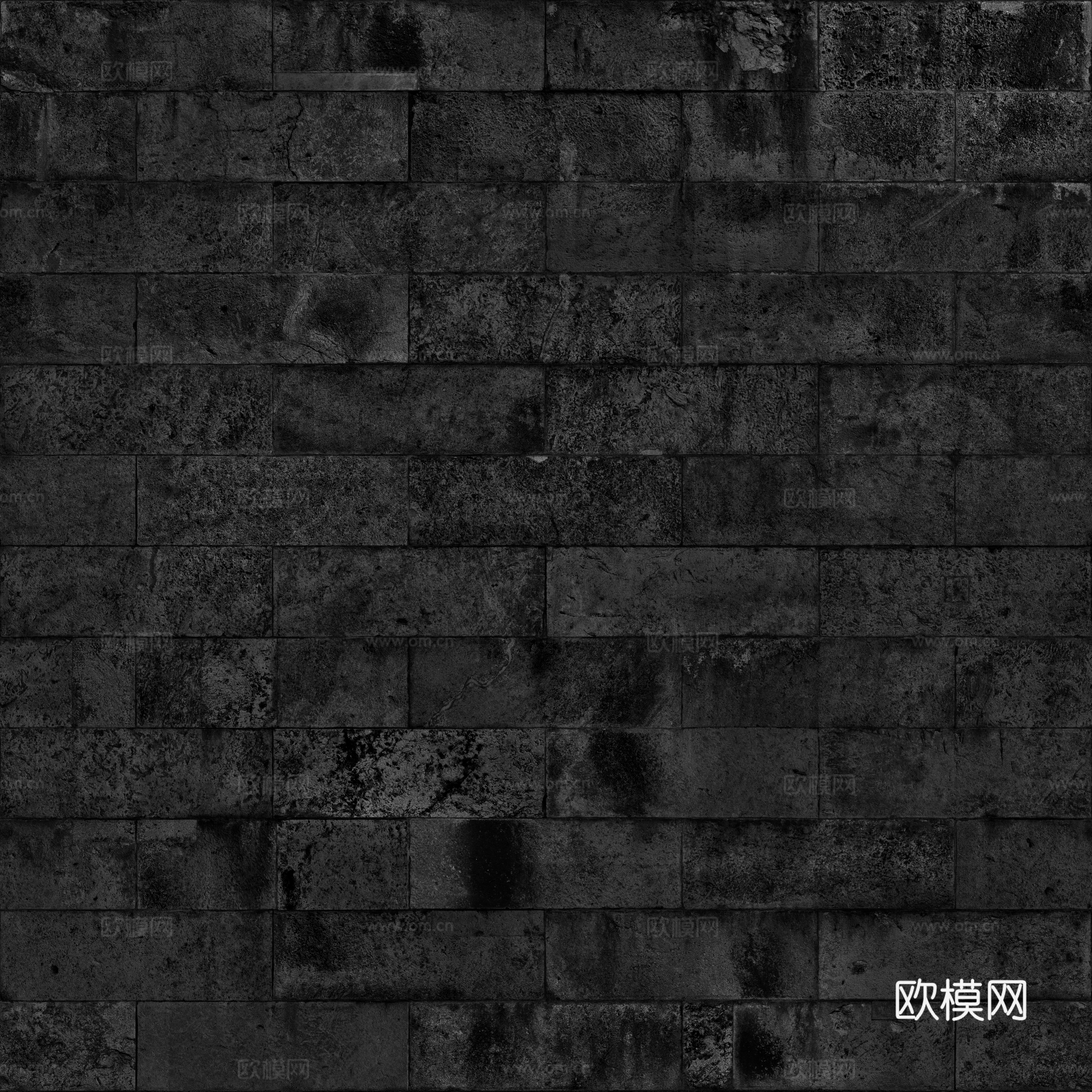 无缝老旧石砖墙砖地砖户外砖 PBR材质贴图 2k