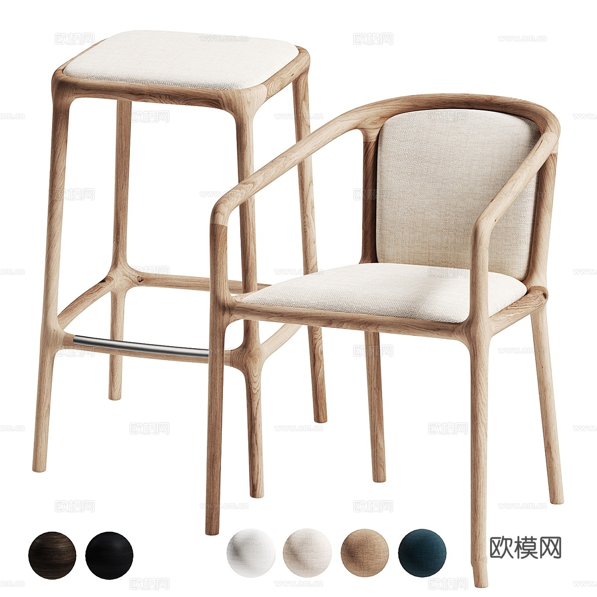 Bar and dining chair from KARI3d模型