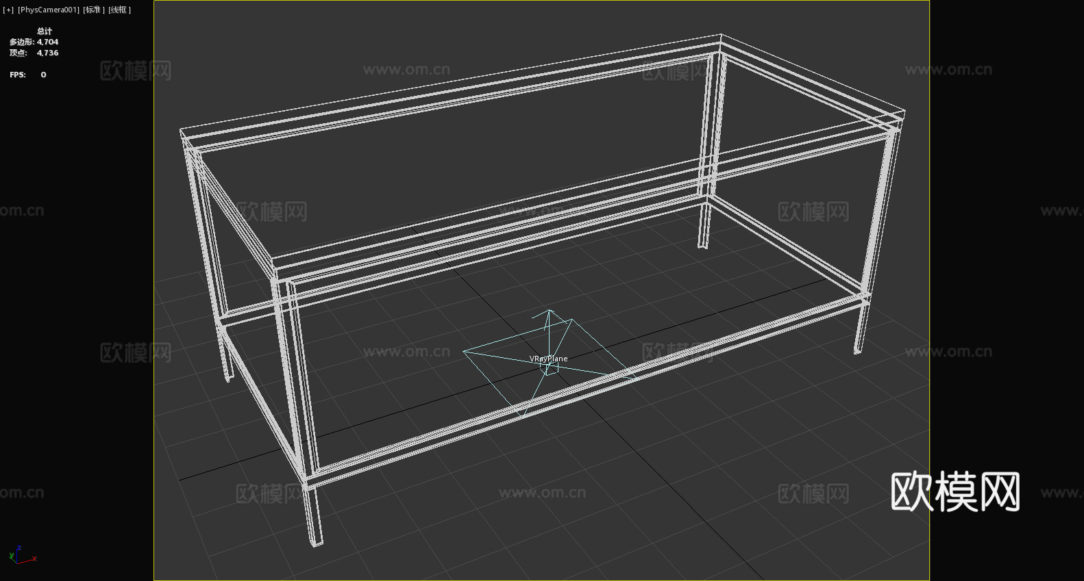储物柜 木质桌面 金属框架 收纳柜 工业风3d模型下载（渲染图6）