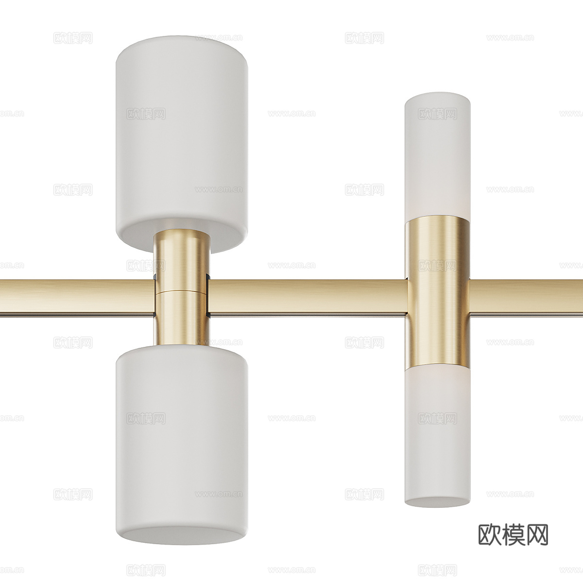 现代轻奢黄铜轨道灯3d模型