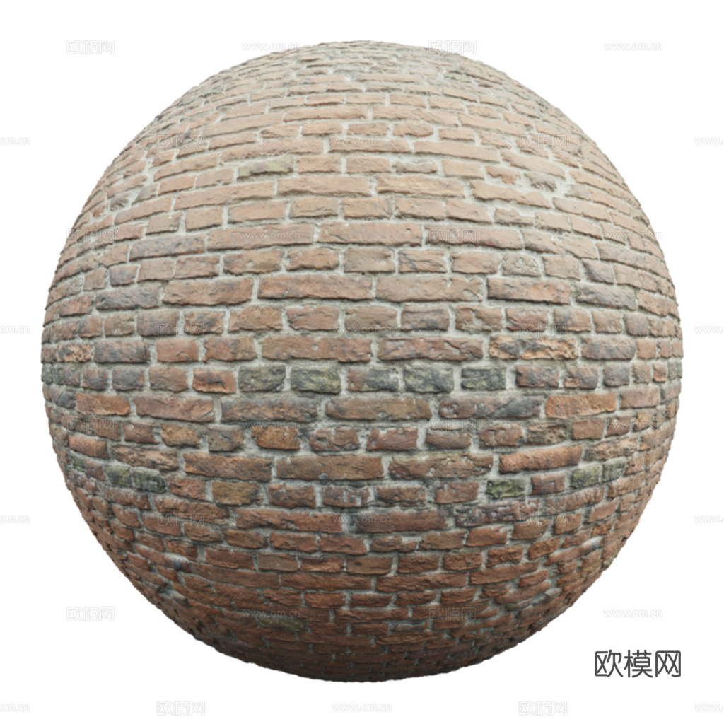 无缝破旧红砖砖墙 PBR材质贴图 2k