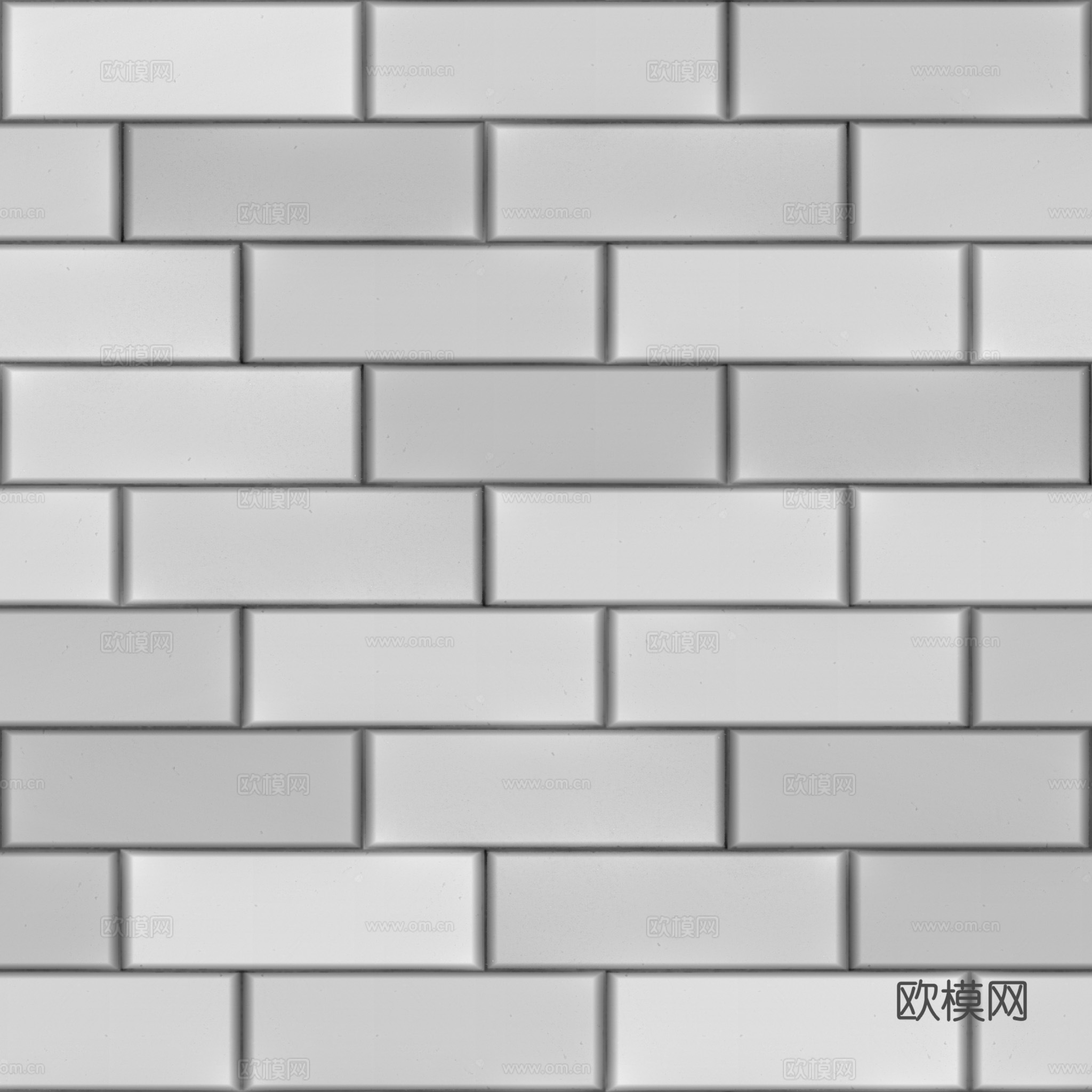 无缝灰色砖墙砖地 PBR材质贴图 2k