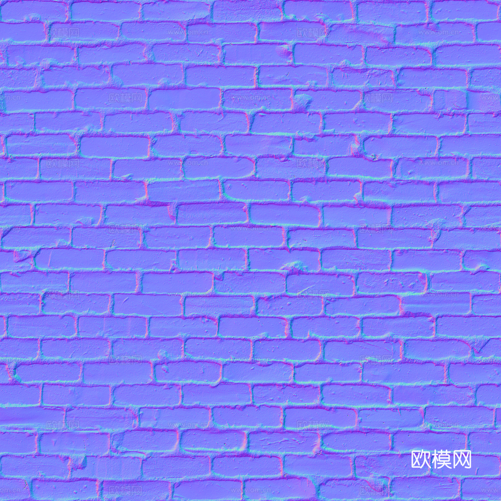 无缝老旧墙砖地砖户外砖铺路砖 PBR材质贴图 2k