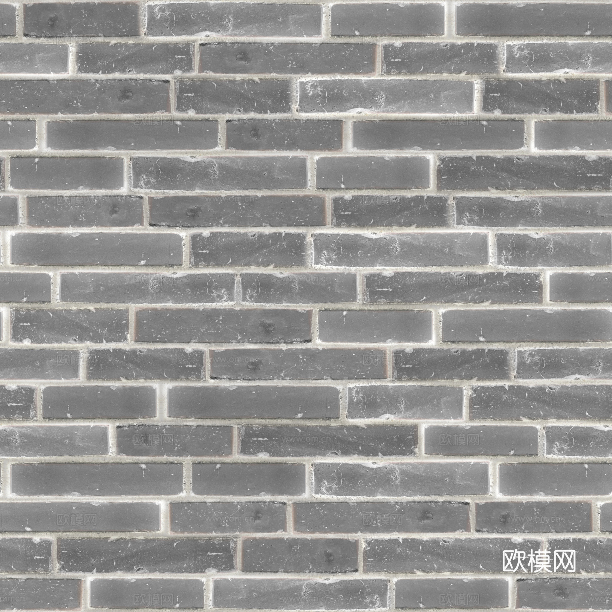 无缝灰色砖墙青砖 PBR材质贴图 2k