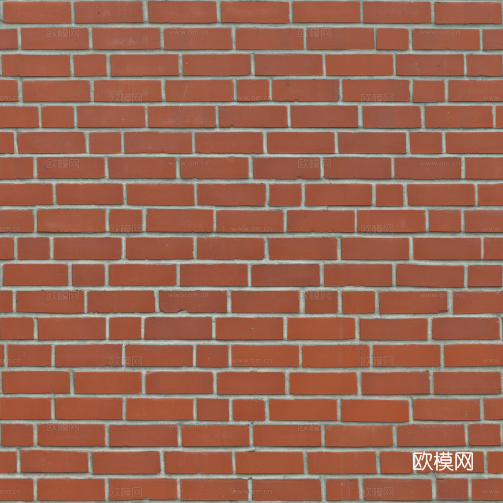 无缝红砖砖墙 PBR材质贴图 1k