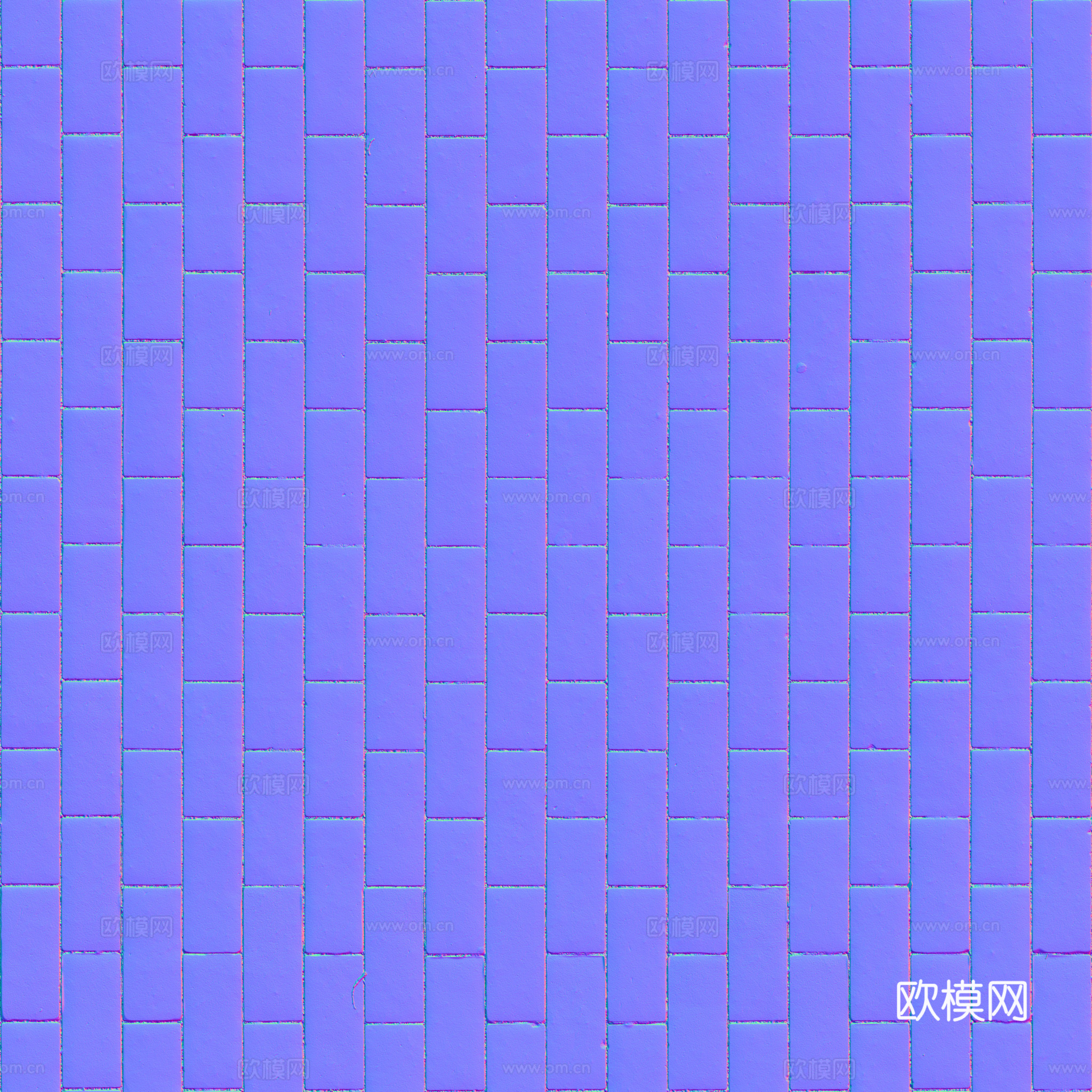 无缝灰色户外砖铺路石铺路砖 PBR材质贴图 2k