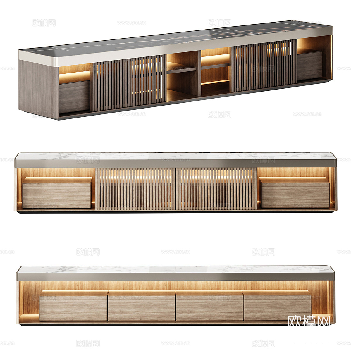现代意式 Molteni 电视柜3d模型