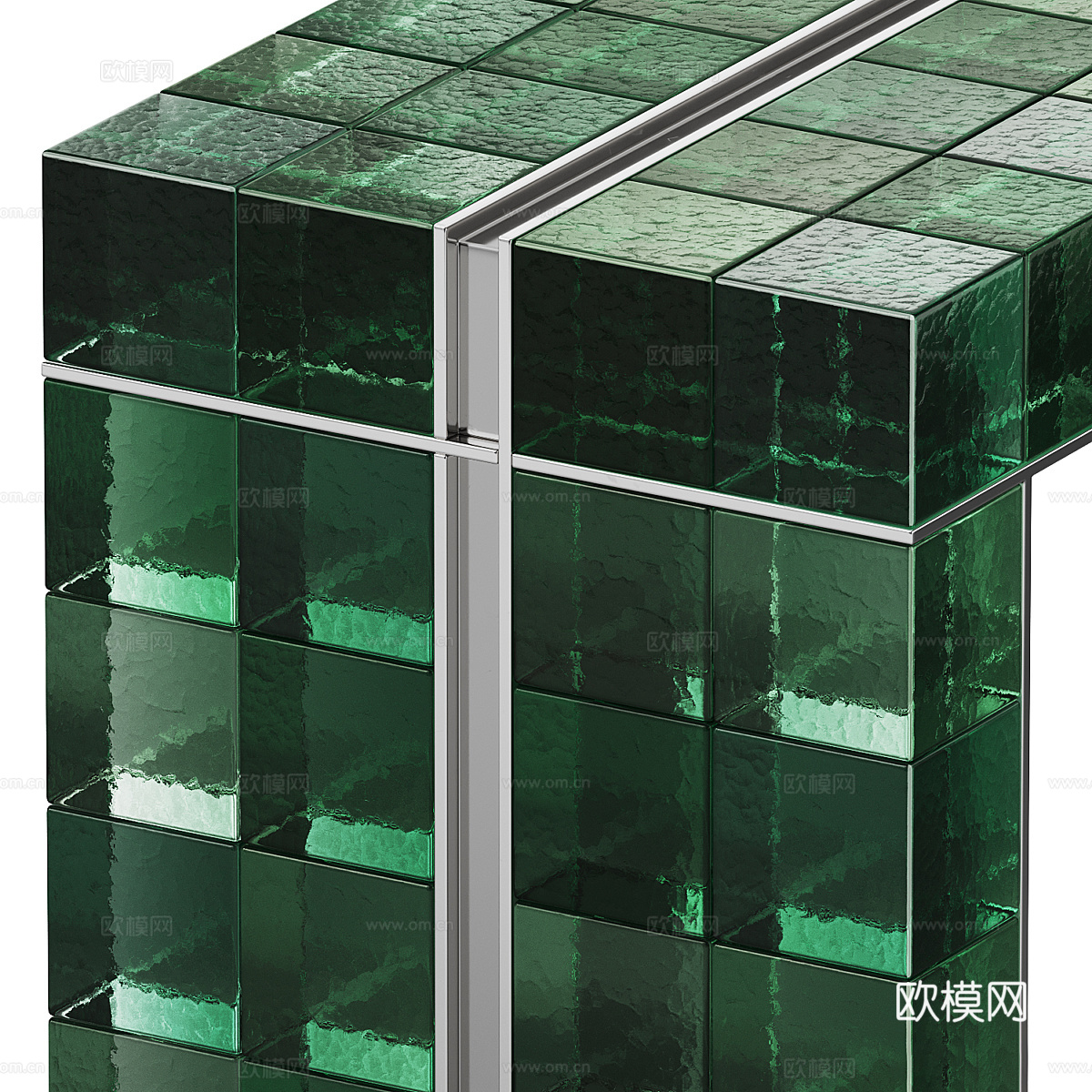 现代意式玻璃砖端景台 玄关桌3d模型下载（渲染图5）