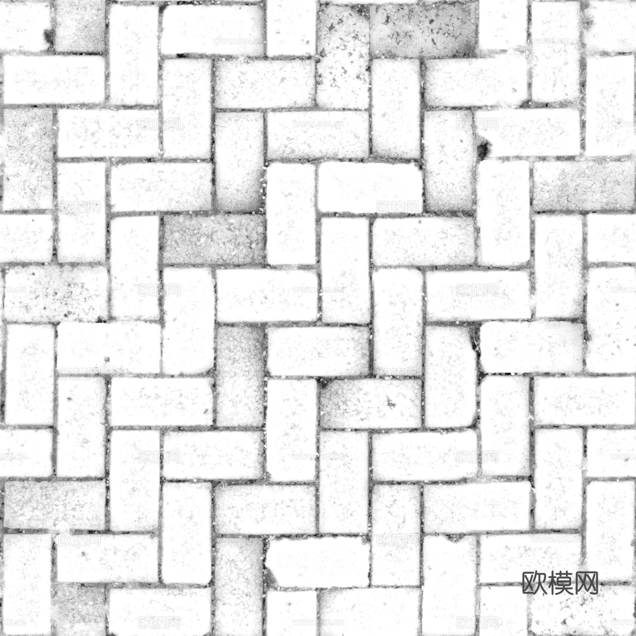 无缝灰色青砖户外砖铺路石铺路砖 PBR材质贴图 2k