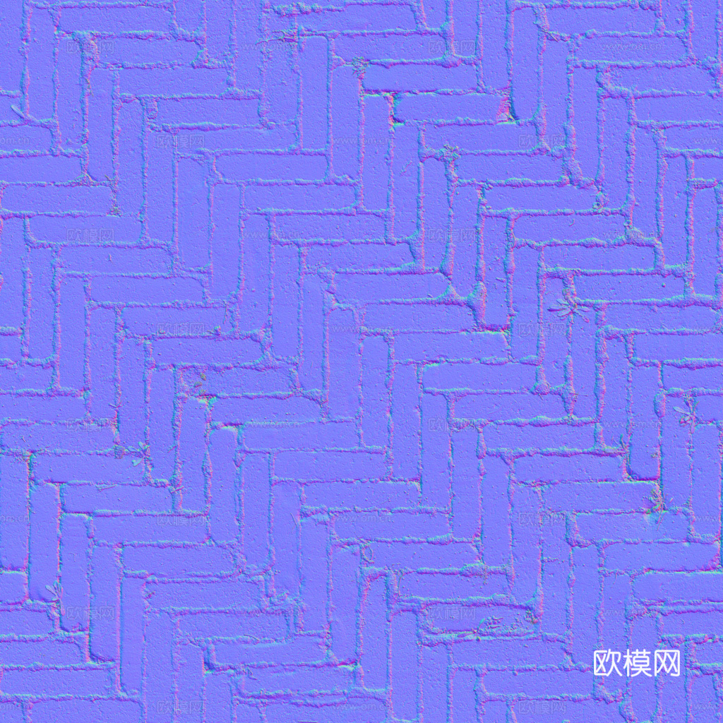 无缝青砖户外砖铺路石铺路砖 PBR材质贴图 1k