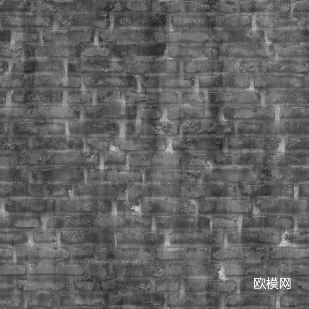 无缝破旧砖墙砖地 PBR材质贴图 1k