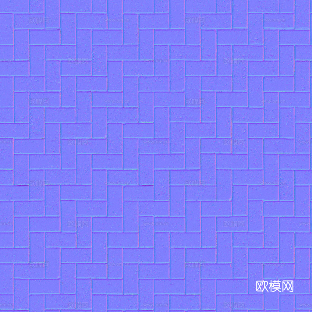 无缝土色水泥砖户外砖铺路石铺路砖 PBR材质贴图 1k