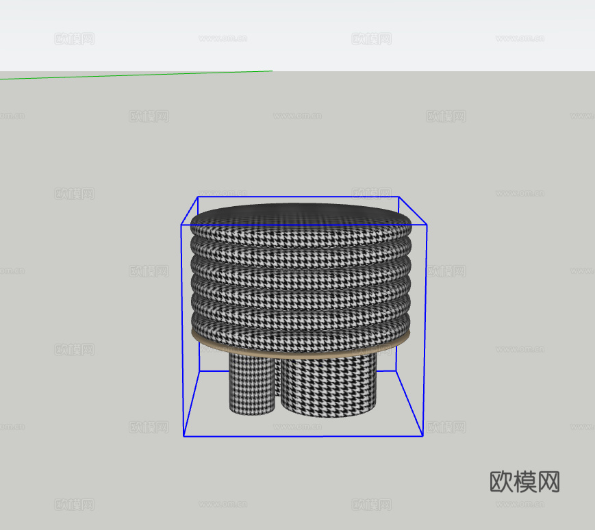 单人坐墩su模型