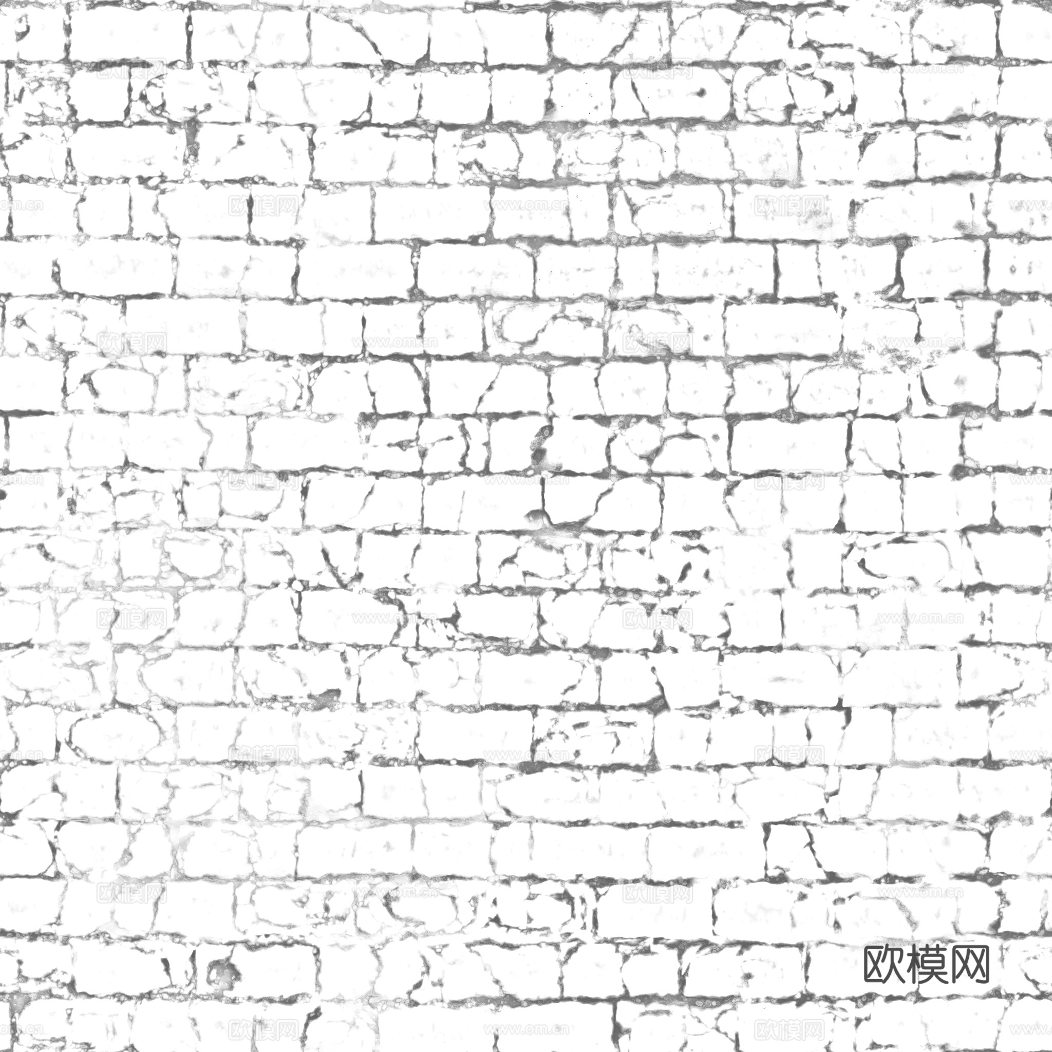 无缝破旧红砖地砖户外砖铺路砖 PBR材质贴图 2k