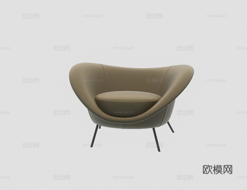 单人沙发su模型下载（渲染图1）
