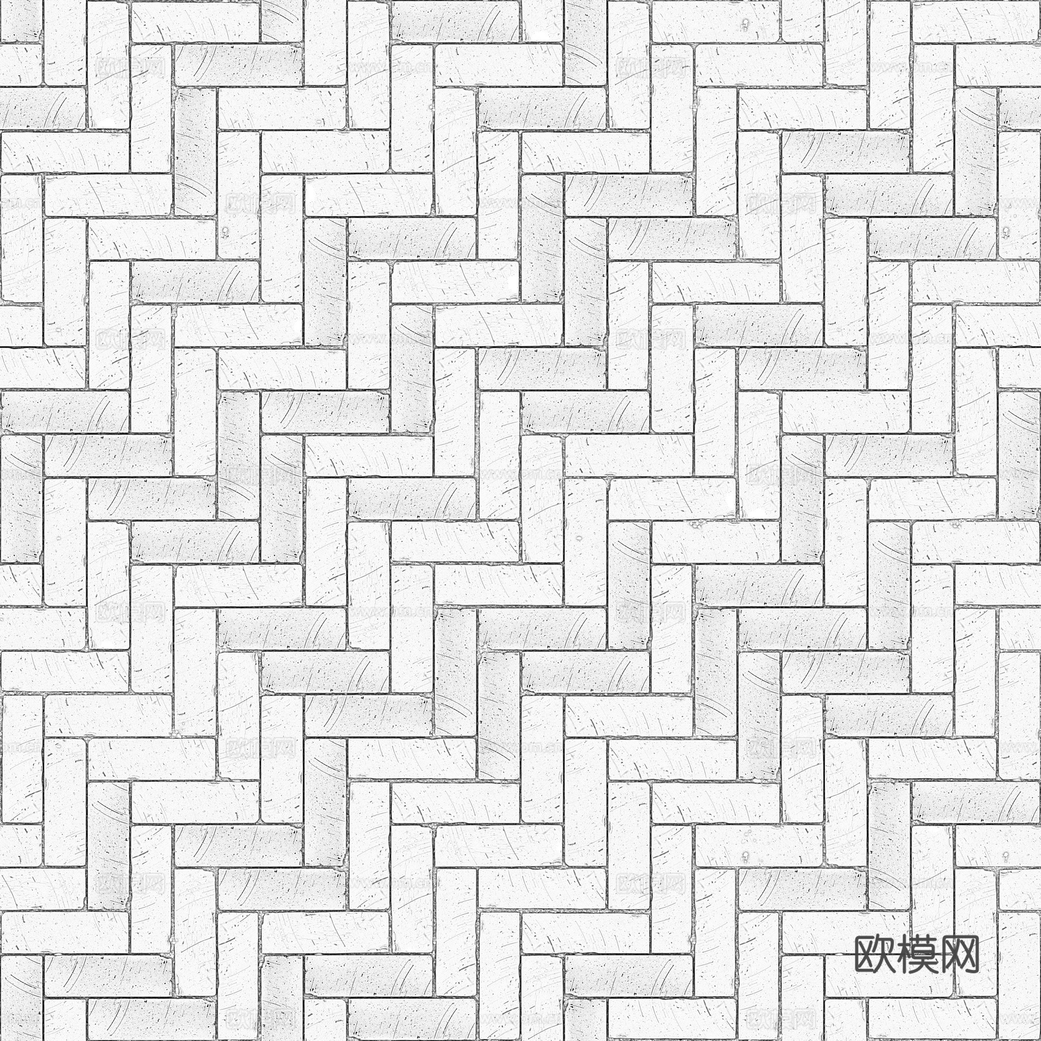 无缝青砖户外砖铺路石铺路砖 PBR材质贴图 2k