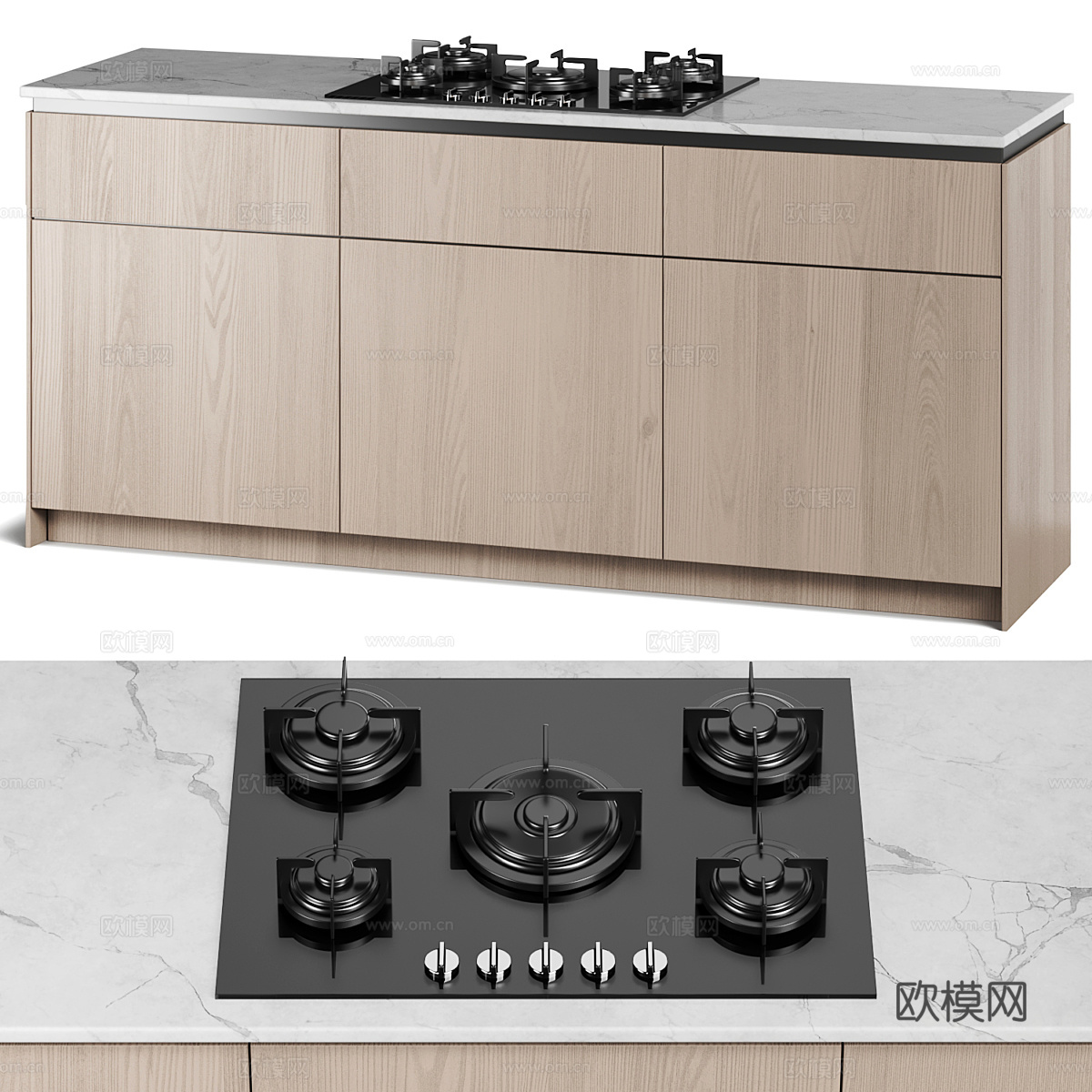 现代意式橱柜3d模型